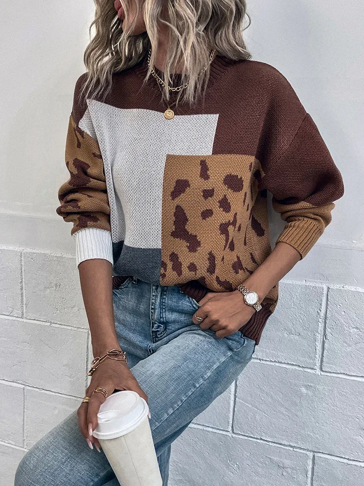 Tita - Leopard Patchwork Sweater