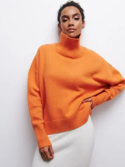 Avery - Relaxed Turtleneck Knit Sweater
