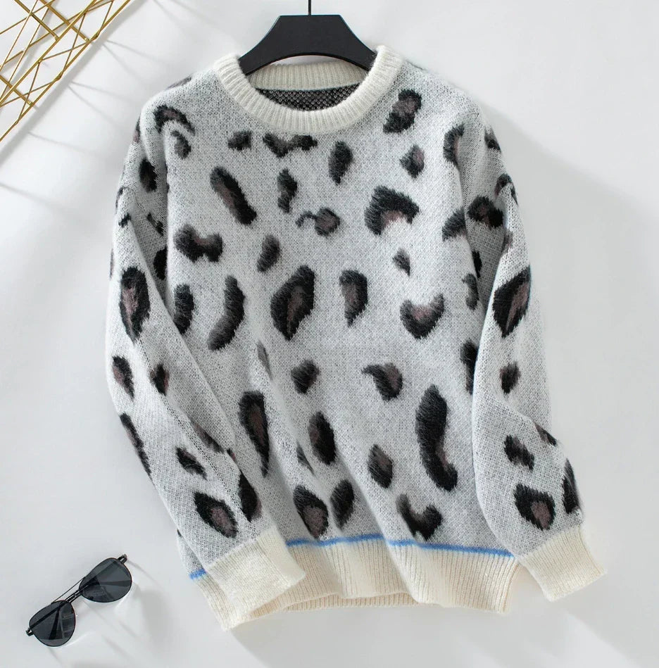 Mandu - Leopard Print Jacquard Sweater