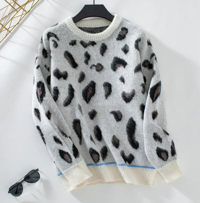 Mandu - Leopard Print Jacquard Sweater