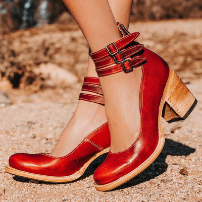 Lina - Classic Vintage Leather Heels