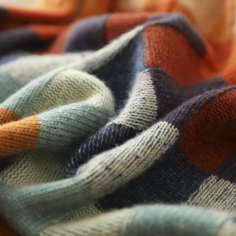 Elena - Colour Block Plaid Sweater