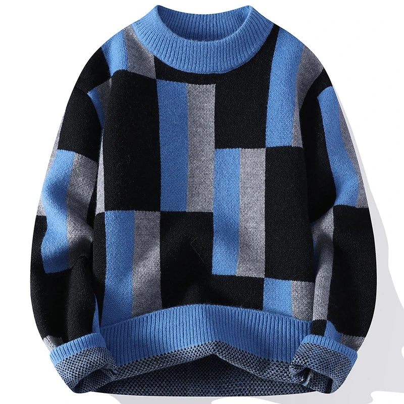 Bronte -  Sleek Plaid Mock Neck