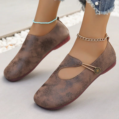 Abie - Vintage Button Flats
