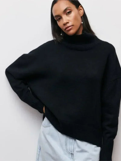 Avery - Relaxed Turtleneck Knit Sweater