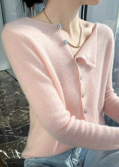Calla - Simple Style O Neck Button Sweater