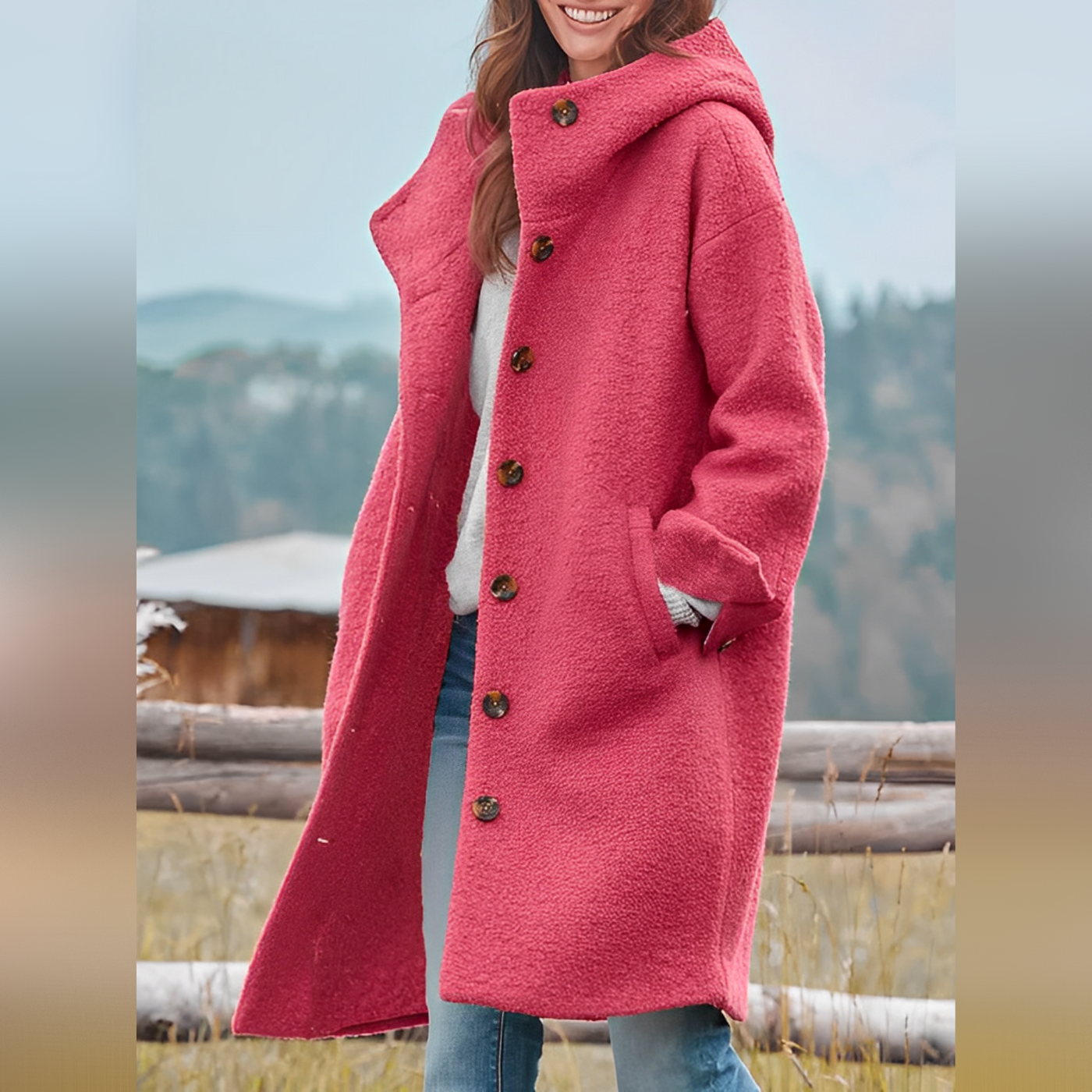 Edora - Hooded Long Coat
