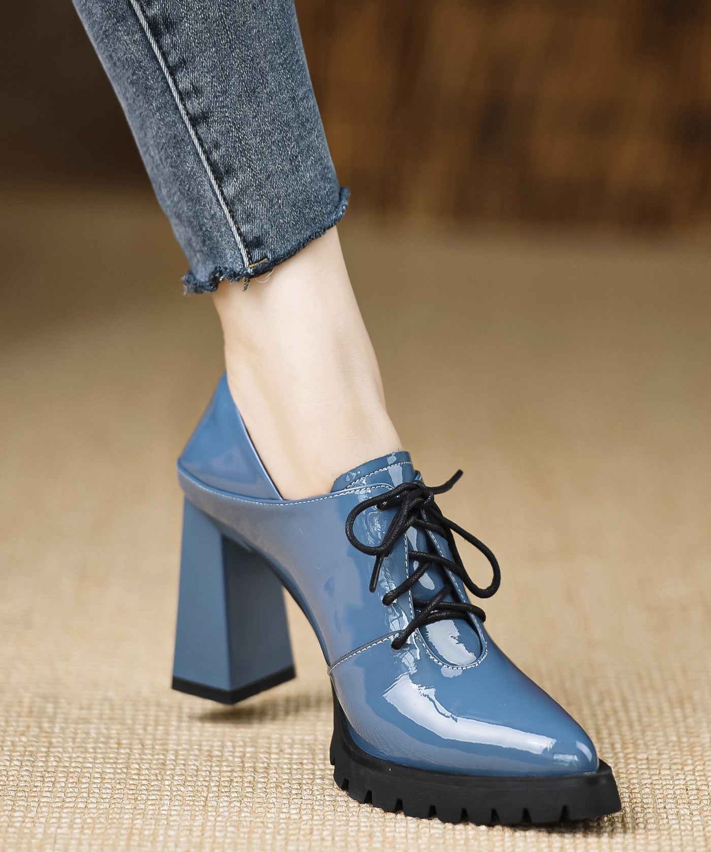 Denise - Vegan Leather Chunky Heel Boots
