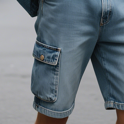 Men'S Retro Casual Denim Washed Loose Shorts MTA1078E3TO