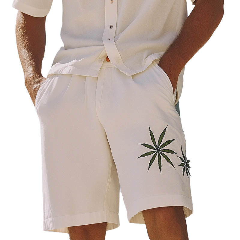 Men'S Summer Fashion Breathable Simple Embroidery Shorts MTA1302E7P