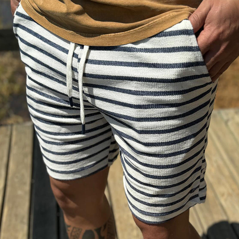 Men's Retro Casual Street Fashion Handsome Striped Shorts MTA2188E0TO