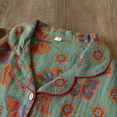 Tahlie - Vintage Butterfly Print Loungewear Set