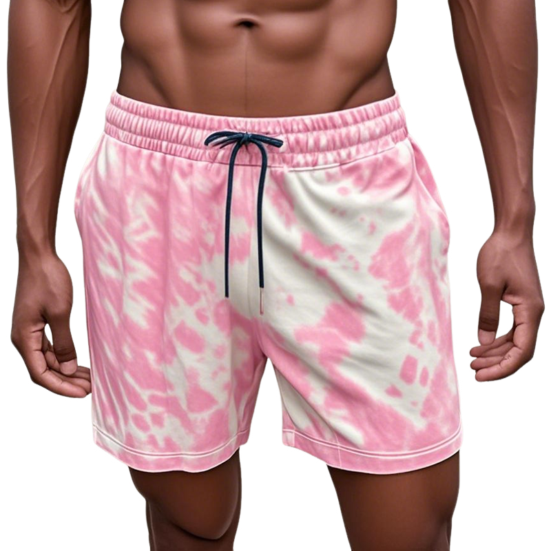 Men's Fashion Tie-dye Elastic Waist Sports Shorts MTA1971E8Z