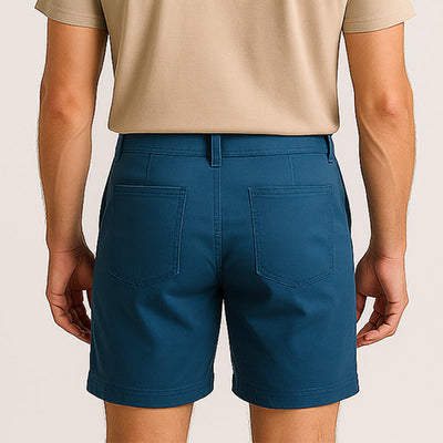 Men's Summer Fashion Simple Solid Color Cotton Blend Casual Shorts MTA1971E4P