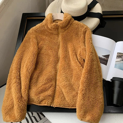 Freya - Cozy Teddy Coat With Zipper