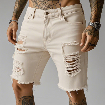 Men's Summer Cowboy Style Ripped Denim Shorts MTA2269E4P