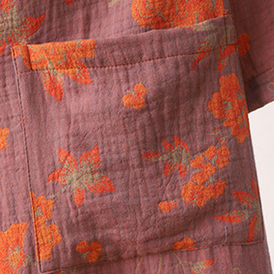 Monica - Jacquard Cotton V-Neck Bathrobe Pajama