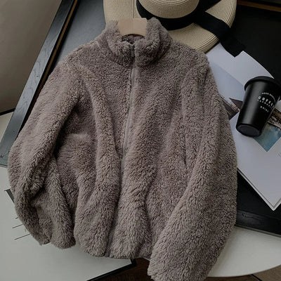 Freya - Cozy Teddy Coat With Zipper