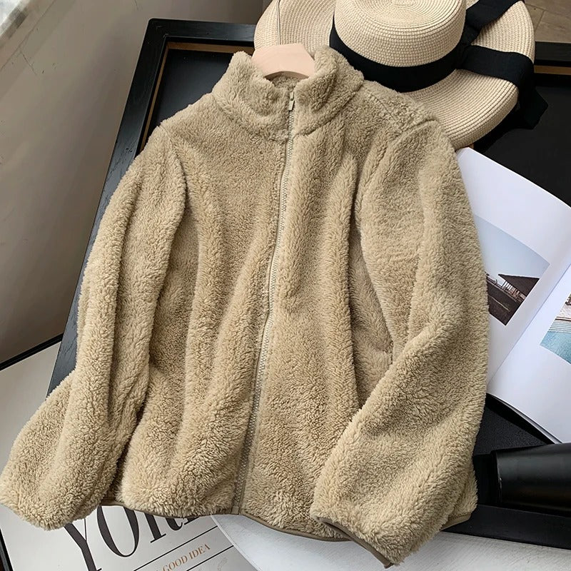 Freya - Cozy Teddy Coat With Zipper