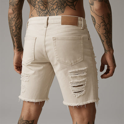 Men's Summer Cowboy Style Ripped Denim Shorts MTA2269E4P