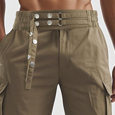 Men's Fashion Waist Button-adjustable Multi-pocket Cargo Shorts MTA1984E1Z