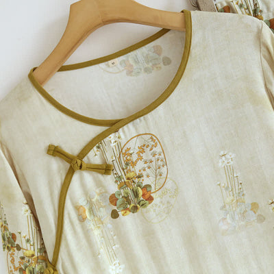 Venice - Retro Floral Bamboo Fiber Pajama Set