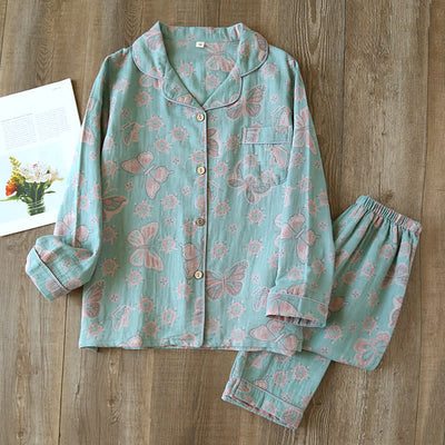 Tahlie - Vintage Butterfly Print Loungewear Set