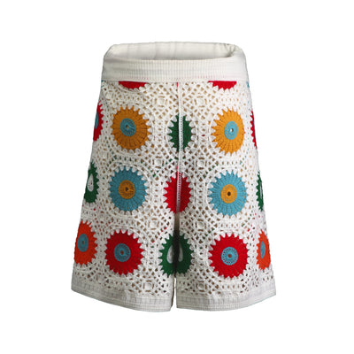 Men's Summer Fashion Comfortable Breathable Hollow Crochet Shorts MTA2337E0P