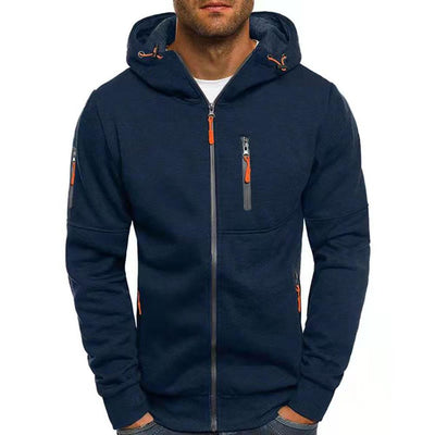 Men's Casual Cotton Blend Zipper Hooded Slim Fit Sports Jacket 87031331