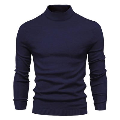 Men's Solid Color Turtleneck Pullover Knit Sweater 47281568X