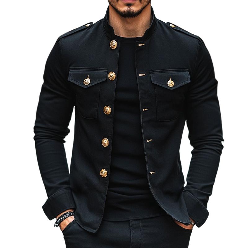 【24-hour shipping out】Men's Vintage Casual Solid Lapel Button Jacket 85705875TO