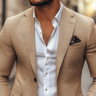 【24-hour shipping out】Men's Fashion Notch Lapel Two Buttons Casual Blazer 47644865Z