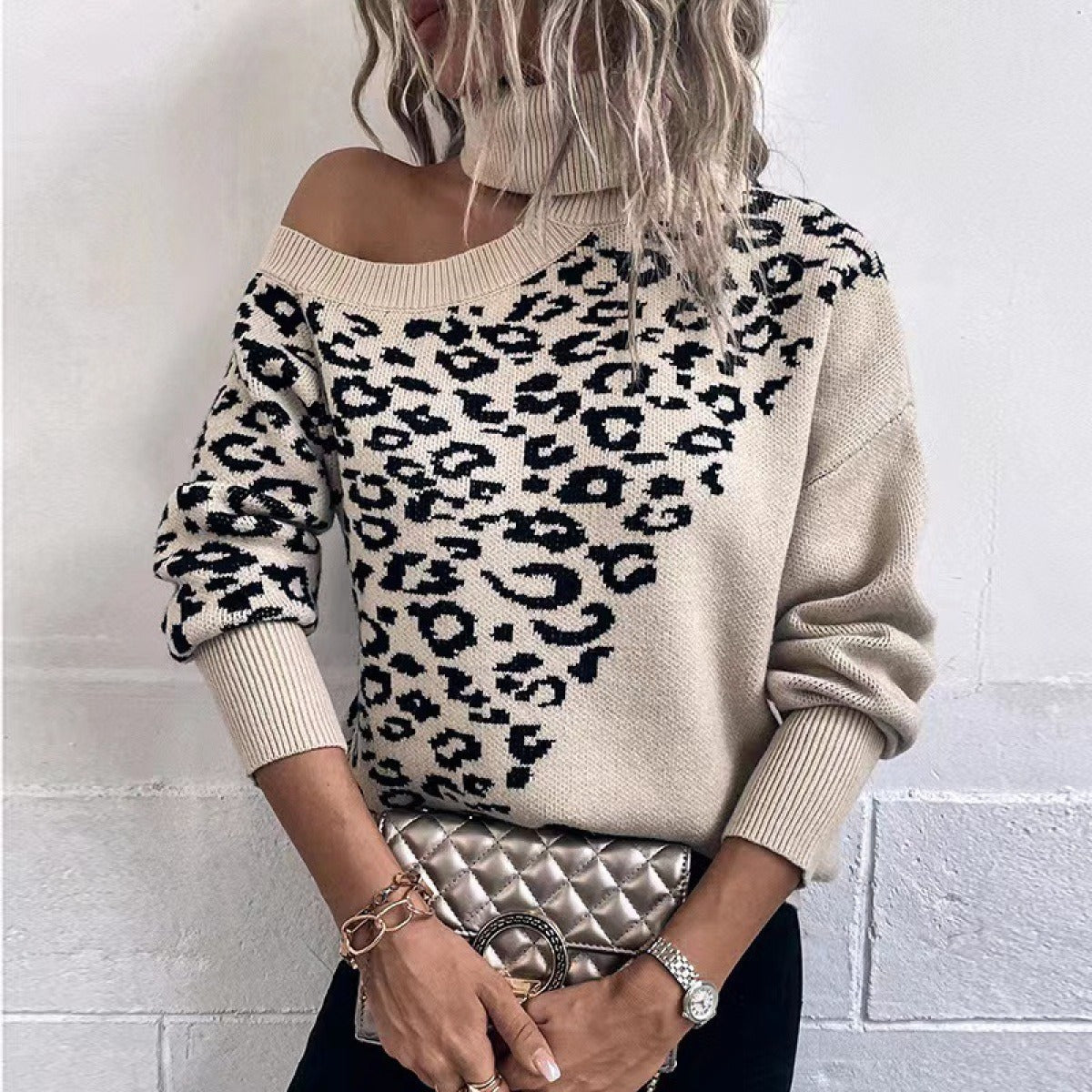 Bonnie - Leopard Drop Shoulder Sweater