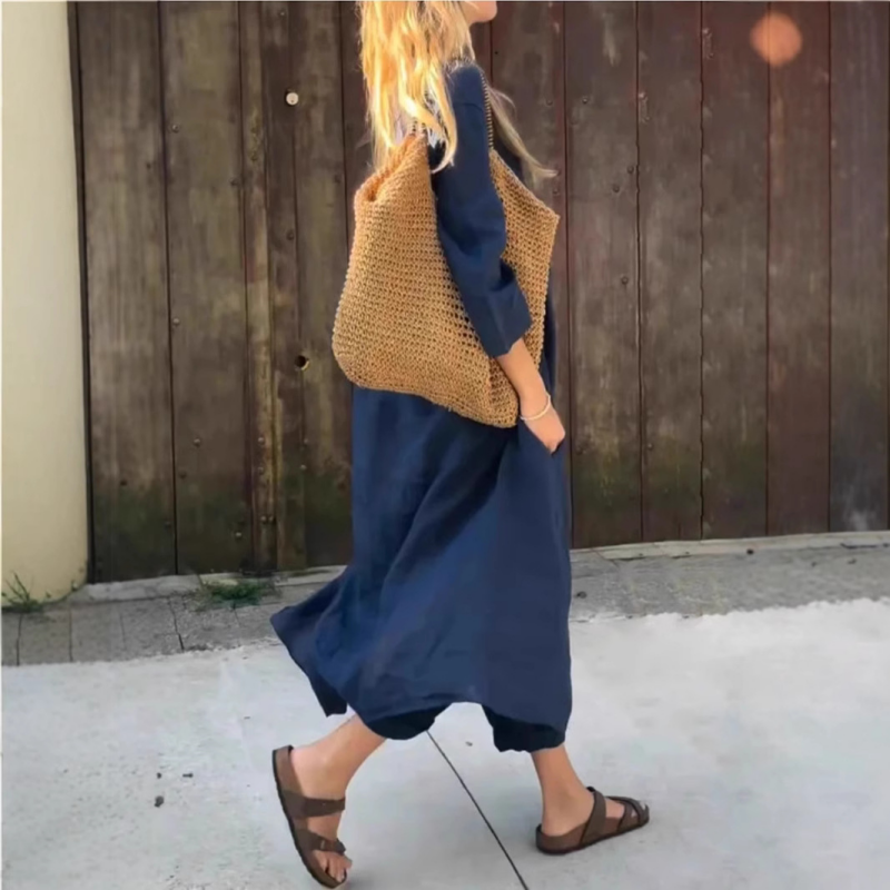 Asherina - Loose V-Neck 2-Piece Set