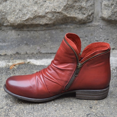 Lily™ Leather Boots with Zipper