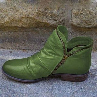 Lily™ Leather Boots with Zipper