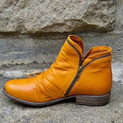 Lily™ Leather Boots with Zipper