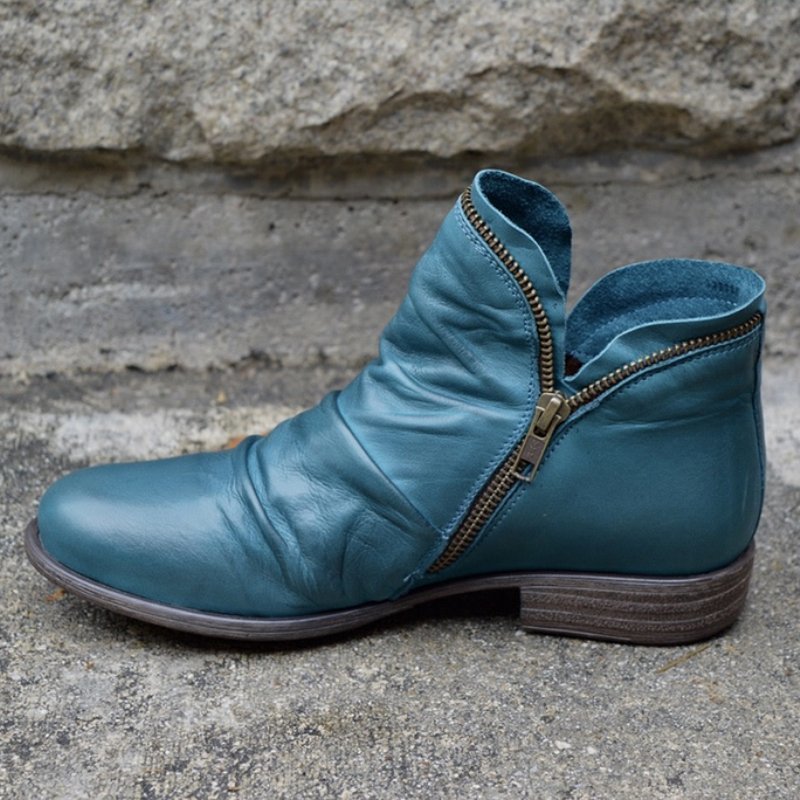 Lily™ Leather Boots with Zipper
