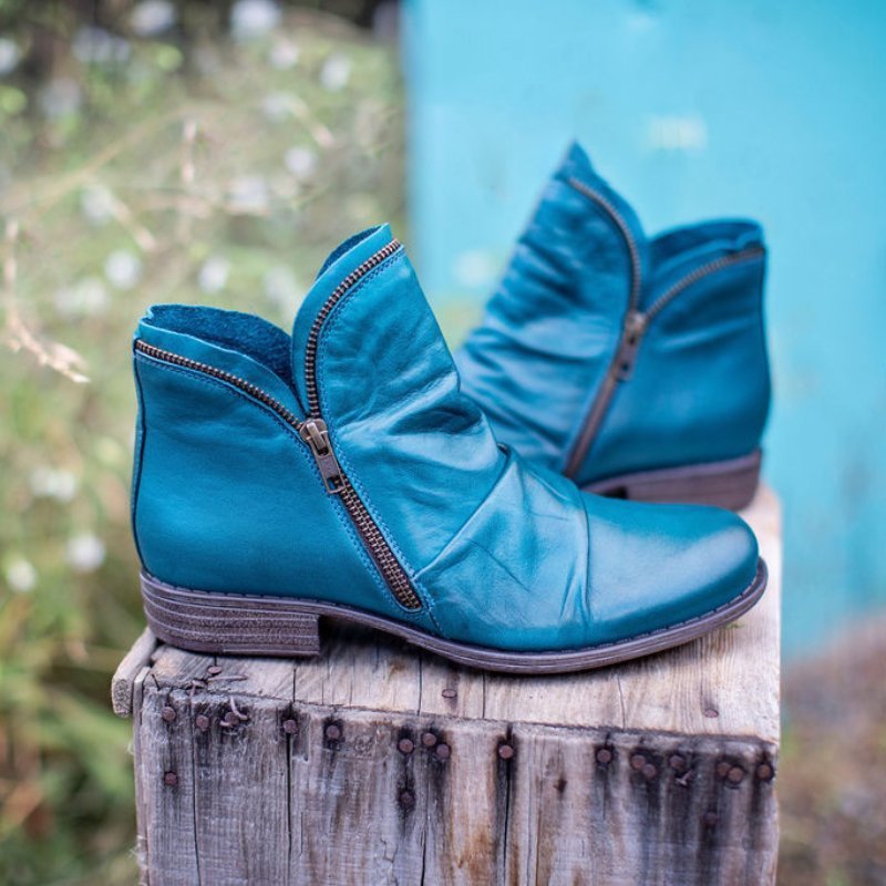Lily™ Leather Boots with Zipper